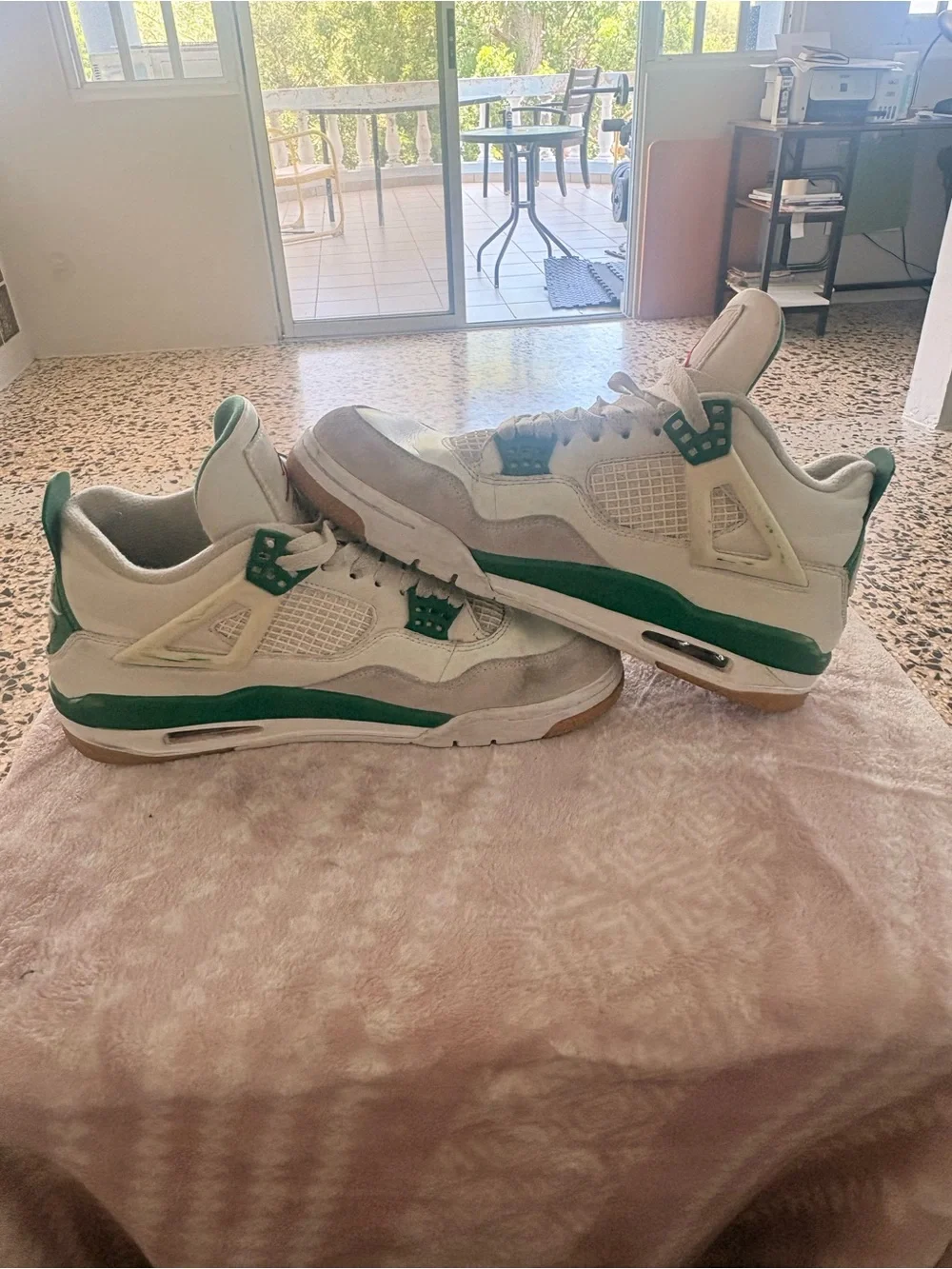 Jordan Men’s Sneakers in White, Green & Gum